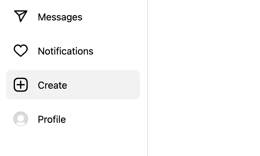 How to post a Instagram Carousel: Step 2 - Click '+'