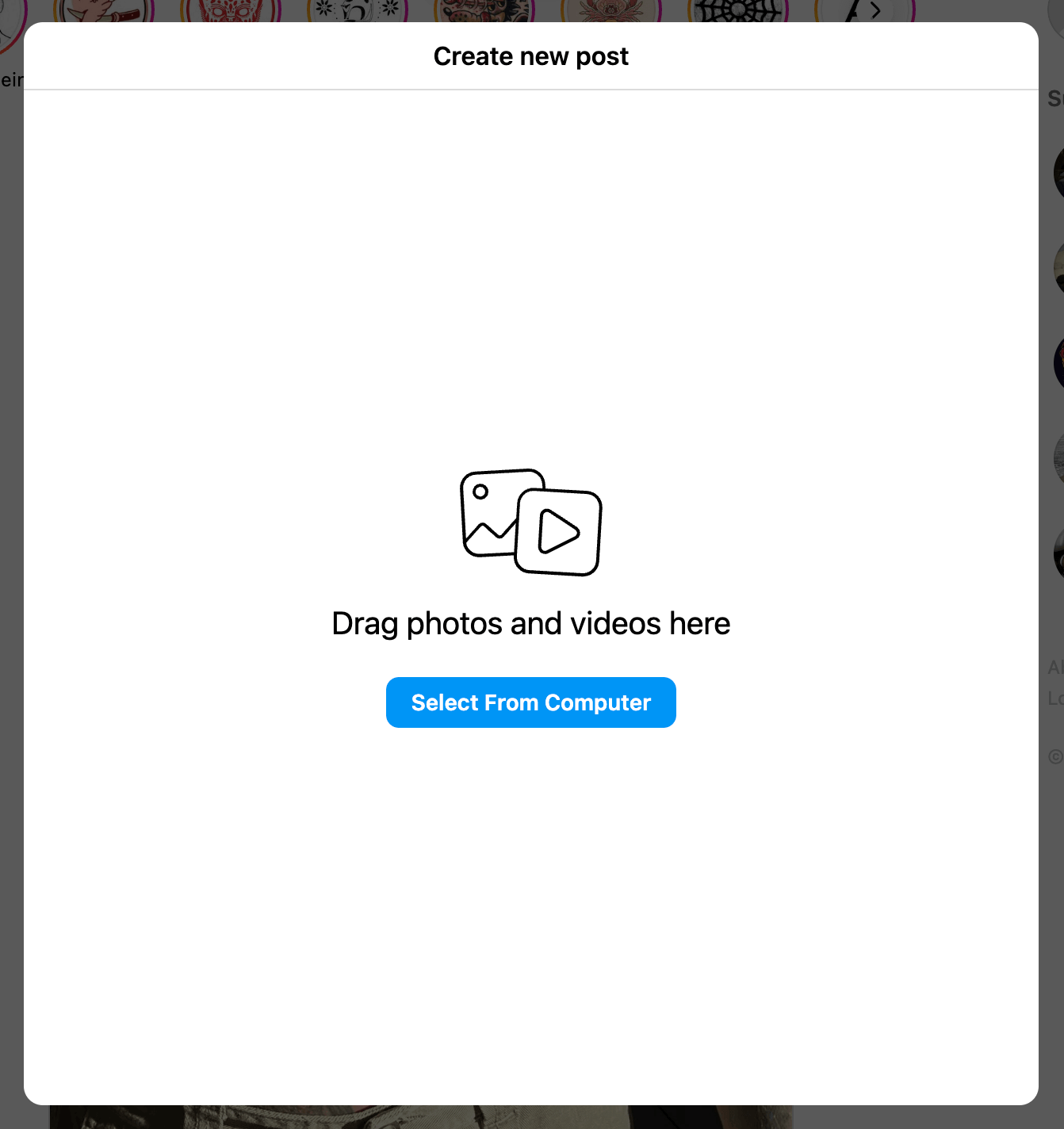 How to post a Instagram Carousel: Step 3 - Upload carousel