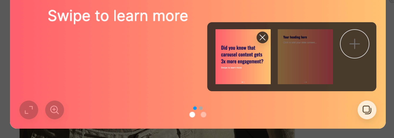 How to post a Instagram Carousel: Step 4a - Add more carousel slides