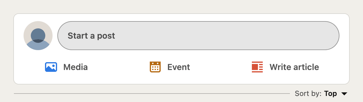 How to post a LinkedIn Carousel: Step 1 - Start a post